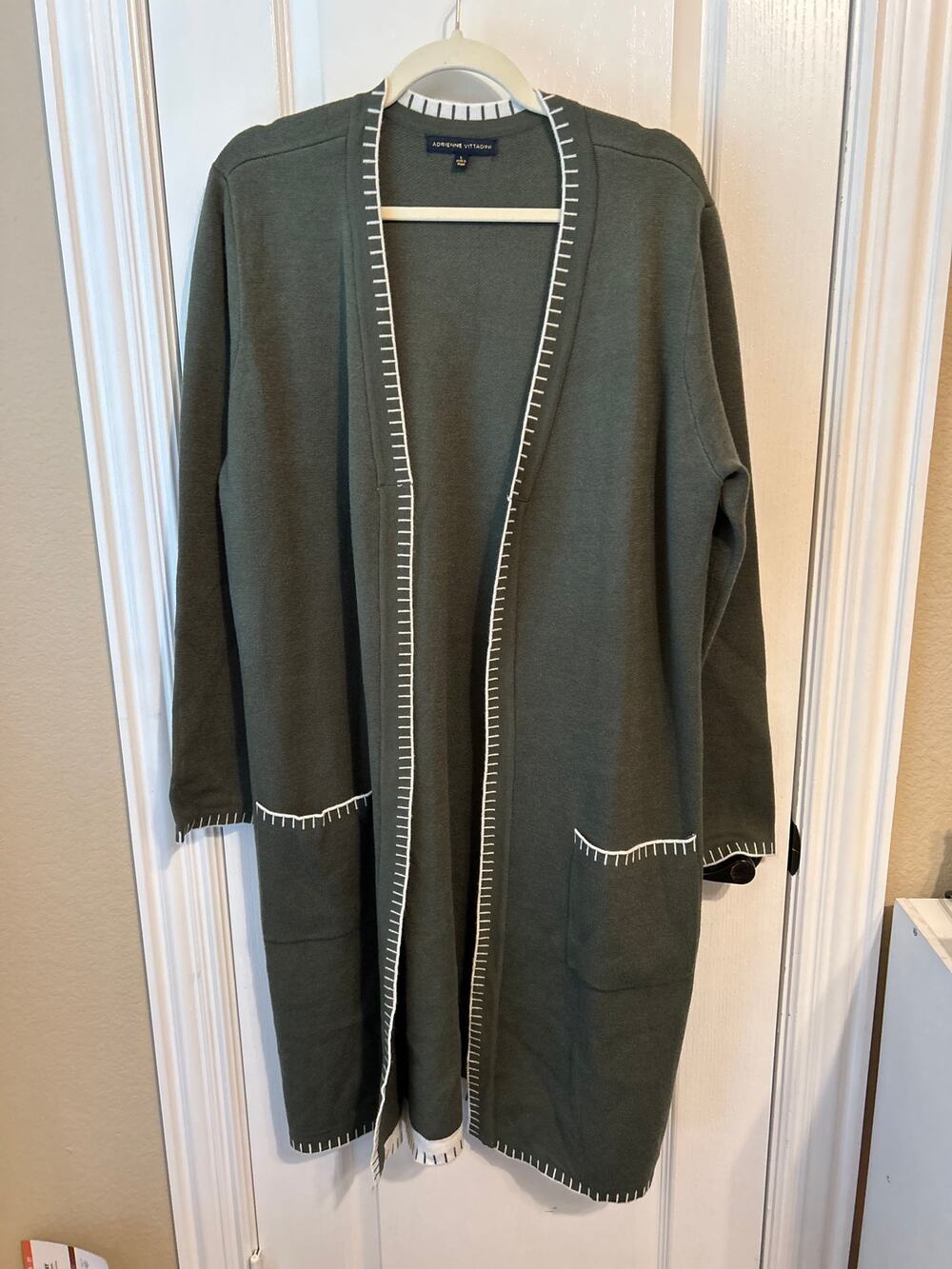 Adrienne Vitadinni Olive Duster Cardigan Large